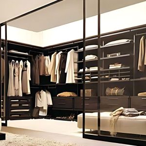 Dressing Lux cu uși glisante din sticlă
